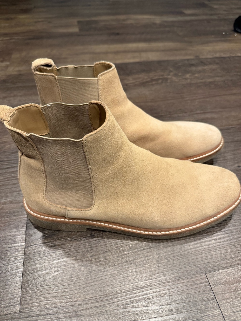 Zara Suede Chelsea Ankle Boots in Light Tan size 44 or 11. EUC.